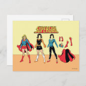 スーパーガール紙ドールグラフィック ポストカード (正面/裏面)