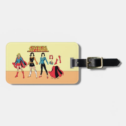 スーパーガール紙ドールグラフィック ラゲッジタグ (正面横)