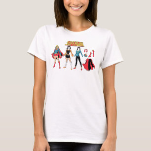 スーパーガール紙ドールグラフィック Tシャツ
