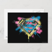 スーパーガール絵を描とスピル ポストカード (正面/裏面)