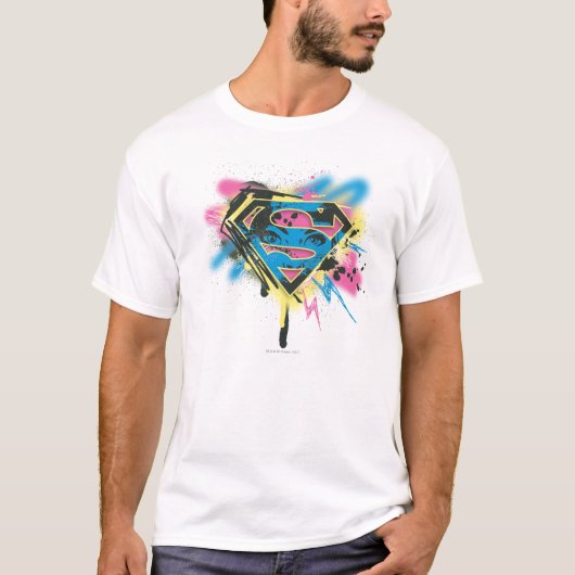 スーパーガール絵を描とスピル Tシャツ (正面)