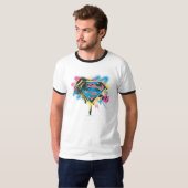 スーパーガール絵を描とスピル Tシャツ (正面フル)