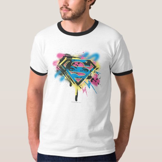 スーパーガール絵を描とスピル Tシャツ (正面)