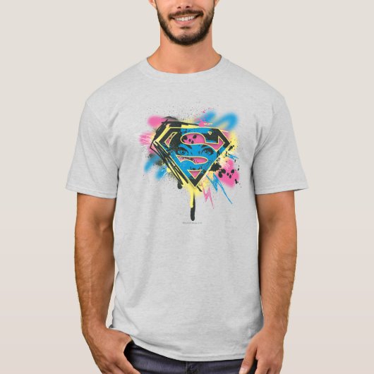 スーパーガール絵を描とスピル Tシャツ (正面)