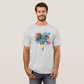 スーパーガール絵を描とスピル Tシャツ (正面フル)