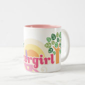 スーパーガール自然ロゴ ツートーンマグカップ (正面右)