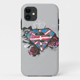 スーパーガール英国国旗とバラ iPhone 11 ケース