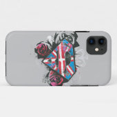 スーパーガール英国国旗とバラ Case-Mate iPhoneケース (裏面(横))