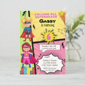 スーパーガール誕生日招待状 招待状 (スタンド正面)