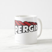 スーパーガール赤と白ロゴ コーヒーマグカップ (正面右)