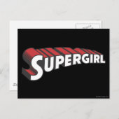 スーパーガール赤と白ロゴ ポストカード (正面/裏面)
