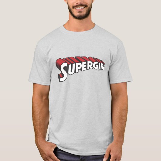 スーパーガール赤と白ロゴ Tシャツ (正面)