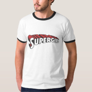 スーパーガール赤と白ロゴ Tシャツ