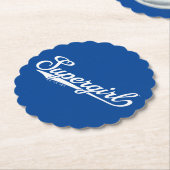 スーパーガール野球オールスター名ロゴ ペーパーコースター (アングル)