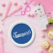 スーパーガール野球オールスター名ロゴ ペーパープレート (パーティー)