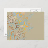 スーパーガール金ゴールドとブラウン ポストカード (正面/裏面)