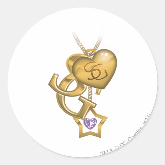スーパーガール金ゴールドロケット ラウンドシール (正面)