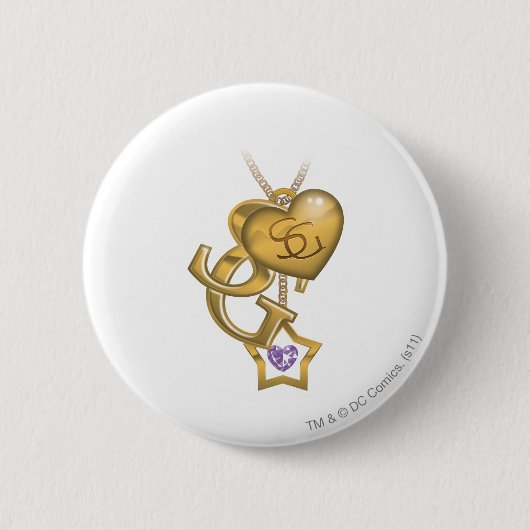 スーパーガール金ゴールドロケット 缶バッジ (正面)