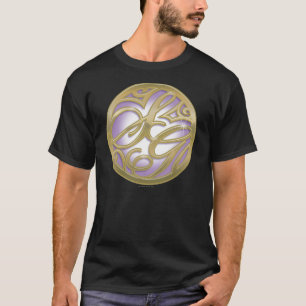 スーパーガール金ゴールド&パープルサークルロゴ Tシャツ