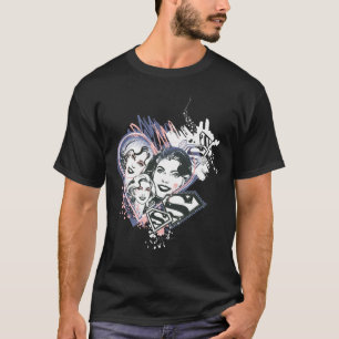 スーパーガール顔コラージュ Tシャツ