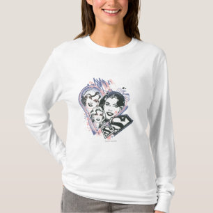 スーパーガール顔コラージュ Tシャツ