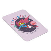 スーパーガール飛んでいるアップターイラストレーション マグネット (右側)