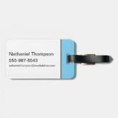 スーパーガール飛んでいるアップターイラストレーション ラゲッジタグ (裏面横)