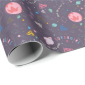 スーパーガール飛んでいるアップターイラストレーション ラッピングペーパー (ロールコーナー)