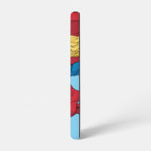 スーパーガール飛んでいるアップターイラストレーション SAMSUNG GALAXYケース (左側面)