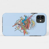 スーパーガール飛んでいる稲妻タトゥー Case-Mate iPhoneケース (裏面(横))