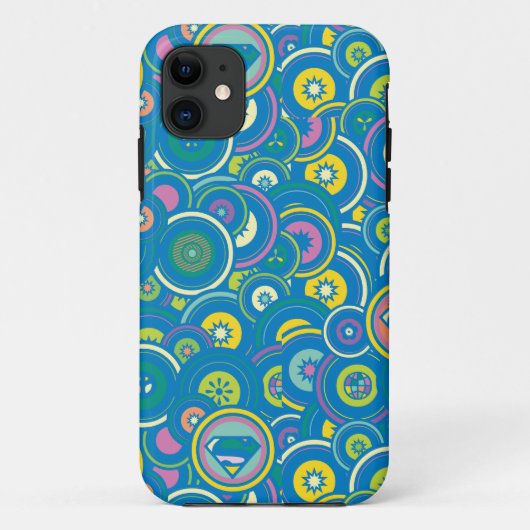 スーパーガール・サークル・ブルー・パターン Case-Mate iPhoneケース (裏面)