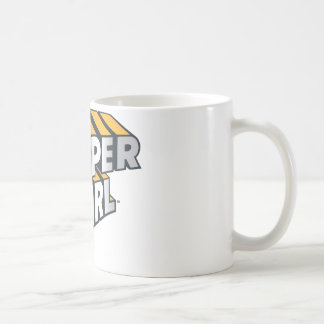 スーパーガール・シルバー・アンド・オレンジのロゴ コーヒーマグカップ