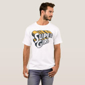 スーパーガール·シルバー·アンド·オレンジのロゴ Tシャツ (正面フル)