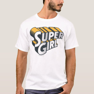スーパーガール・シルバー・アンド・オレンジのロゴ Tシャツ