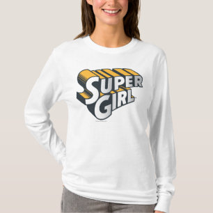 スーパーガール・シルバー・アンド・オレンジのロゴ Tシャツ