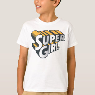 スーパーガール・シルバー・アンド・オレンジのロゴ Tシャツ