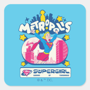 スーパーガール・スーパーポップ・トゥモロウ・ウーマン スクエアシール