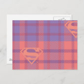 スーパーガール ピンクとパープルのパターン ポストカード (正面/裏面)