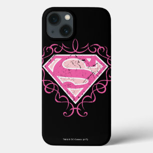 スーパーガール・ピンク・カラフルロゴ iPhone 13ケース