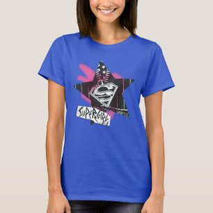 スーパーガール・ピンク・ス絵を描プレー・スター Tシャツ