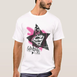スーパーガール・ピンク・ス絵を描プレー・スター Tシャツ