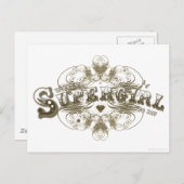 スーパーガール,ブラウンをする女の子とは ポストカード (正面/裏面)