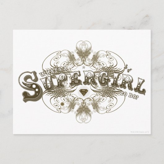 スーパーガール,ブラウンをする女の子とは ポストカード (正面)