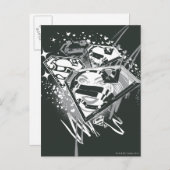 スーパーガール・ブラック・アンド・ホワイト ポストカード (正面/裏面)