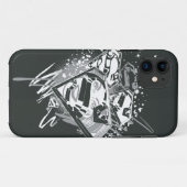 スーパーガール・ブラック・アンド・ホワイト Case-Mate iPhoneケース (裏面(横))