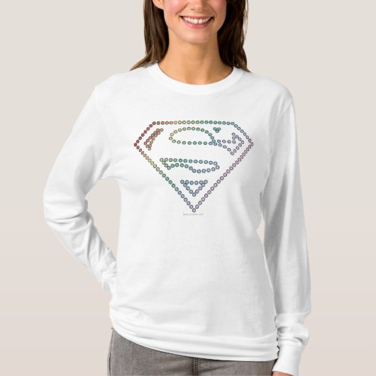 スーパーガール・レインボー・アウトライン・ロゴ Tシャツ (正面)