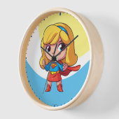 スーパーガール「未来は女性」 壁時計 (傾斜)