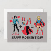 スーパーガール |母=私のヒーロー インビテーションポストカード (正面/裏面)