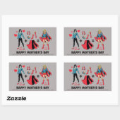 スーパーガール |母=私のヒーロー 長方形シール (シート)