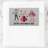 スーパーガール |母=私のヒーロー 長方形シール (バッグ)